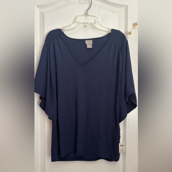 Chico's Tops - Chico's Deep Blue Short Sleeve Top